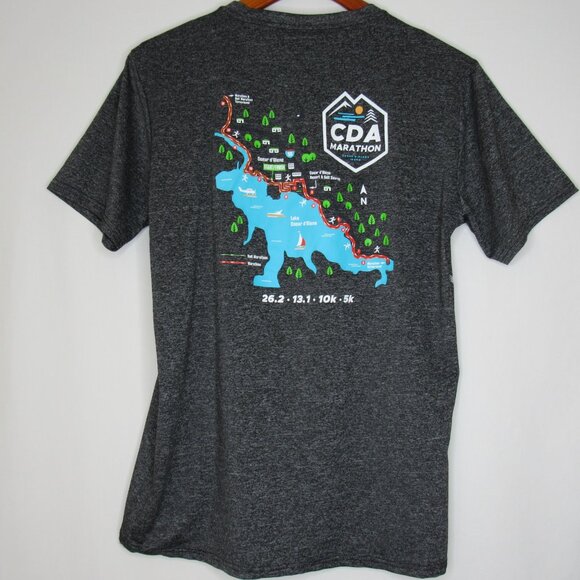 Coeur D'Alene CDA Idaho Marathon Black Sport Tee Adult Men's M Medium - Picture 8 of 10
